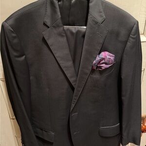 Ermenegildo Zegna Black Blazer with Purple Accent
